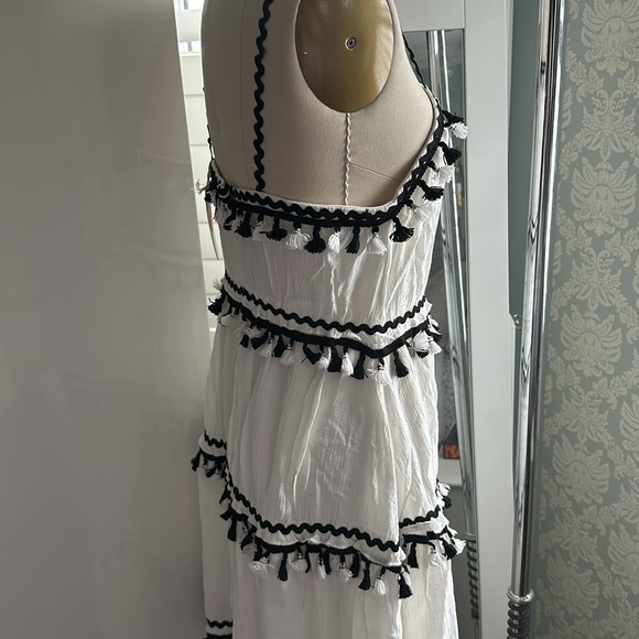 L’Atiste Tiered White & Black Maxi Dress NWT Size L - Picture 12 of 15